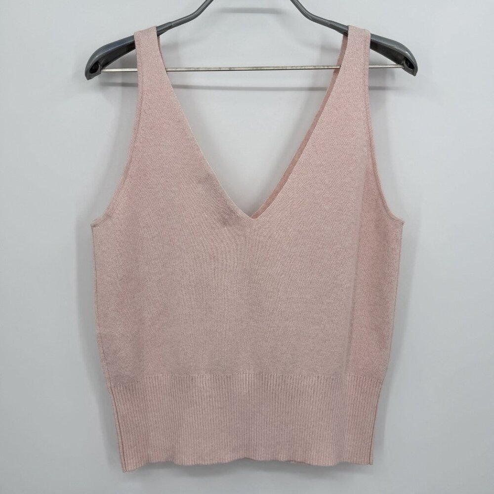 Kilte Collection The Rei Tank in Blush Cotton-Cashmere sz 2 M Medium V-Neck Top - Picture 4 of 6